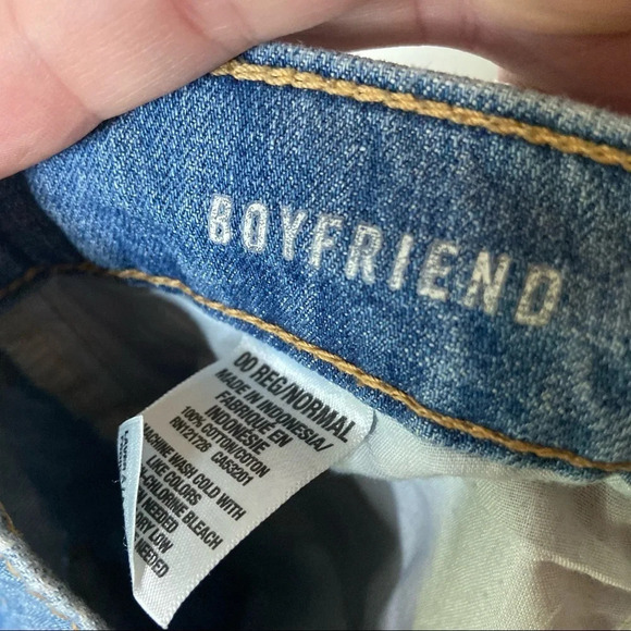 Boyfriend Jeans Denim 100% Cotton Distressed Regular Women Sz 00 Casual Everyday - Picture 3 of 12